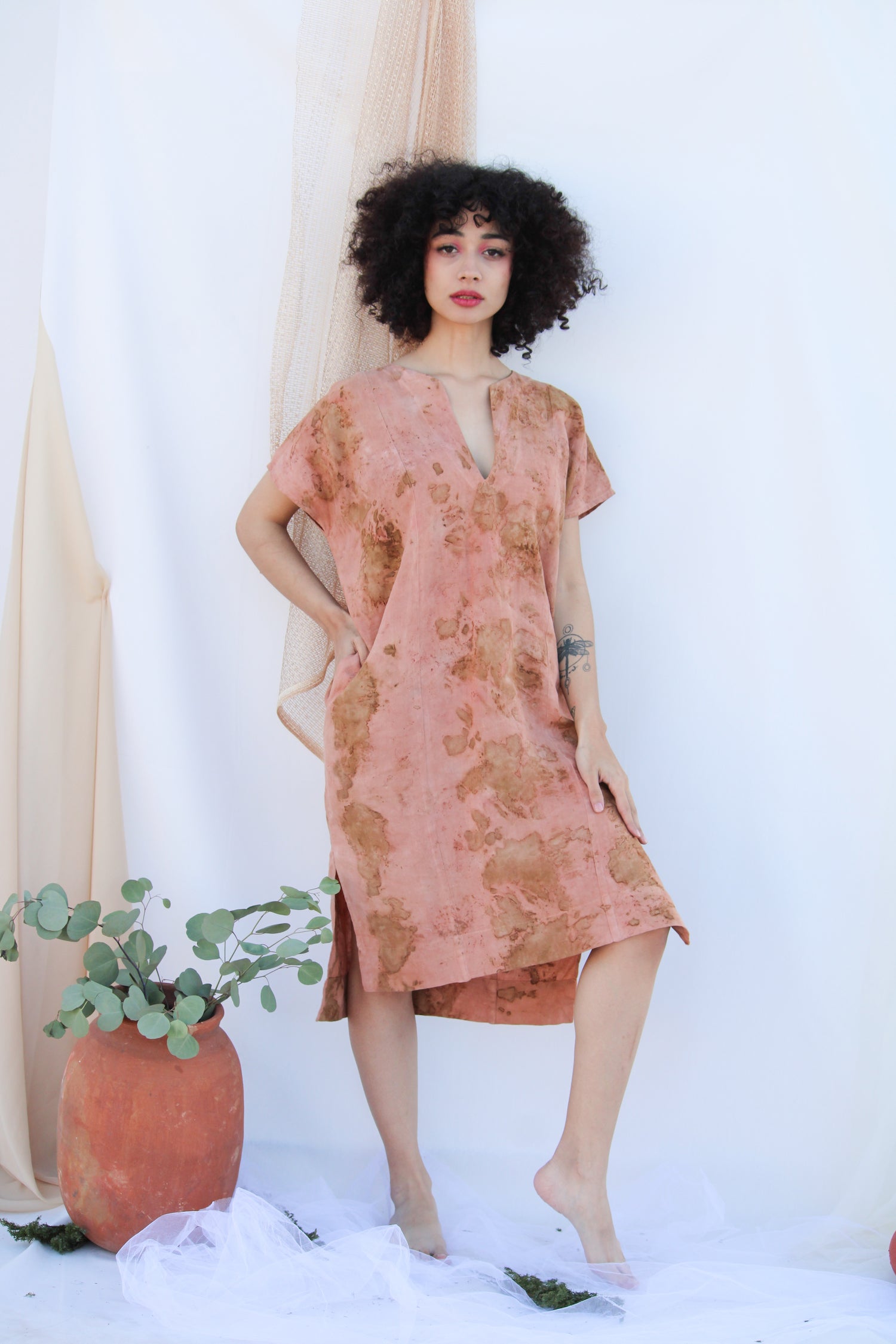Huipil Dress (Flower Print)  / ONE SIZE