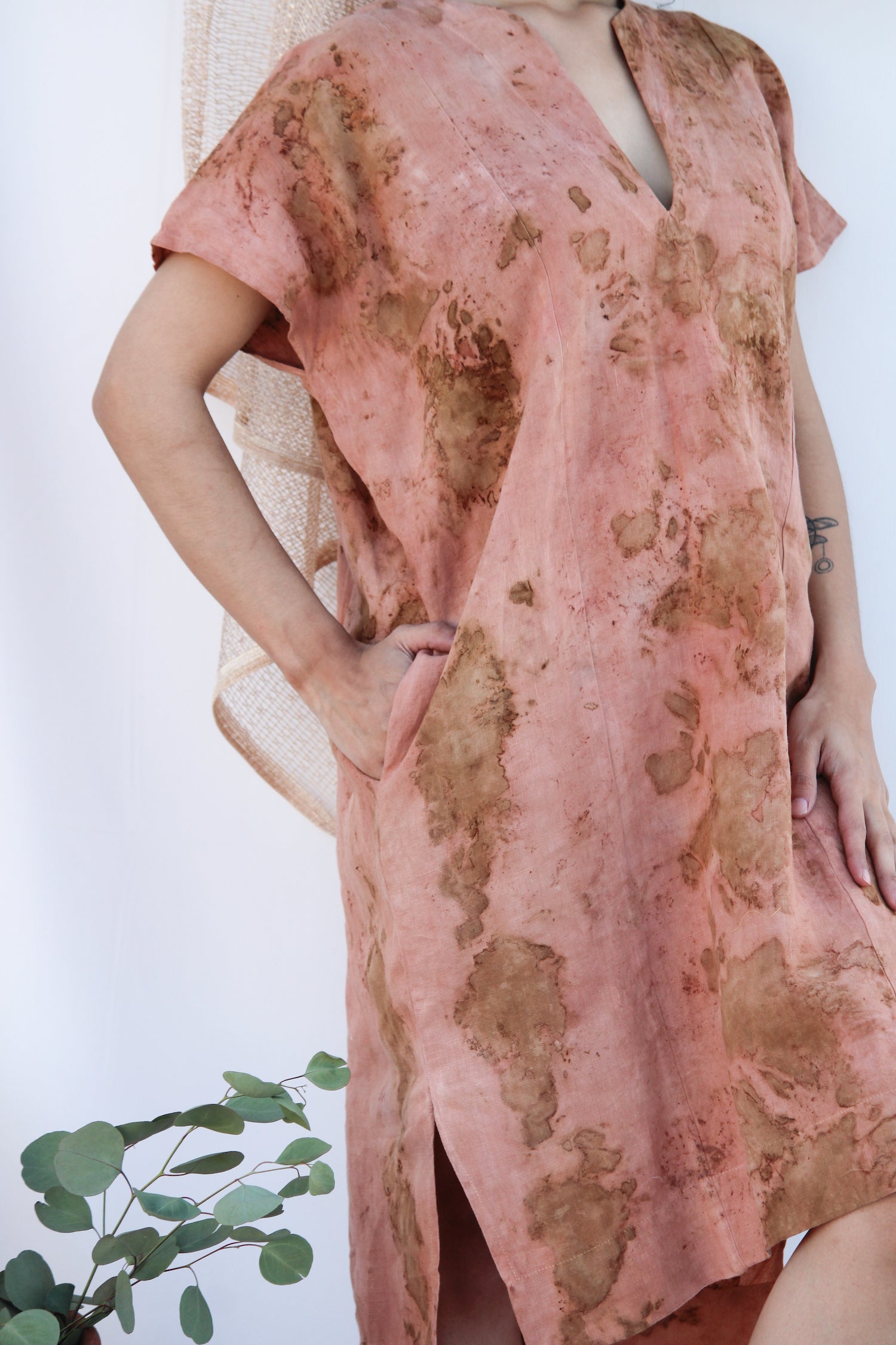 Huipil Dress (Flower Print)  / ONE SIZE