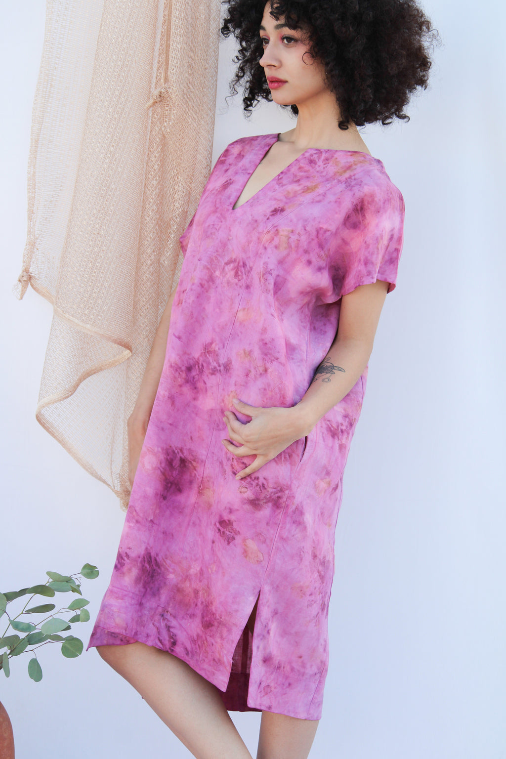 Huipil Dress (Flower Print)  / ONE SIZE