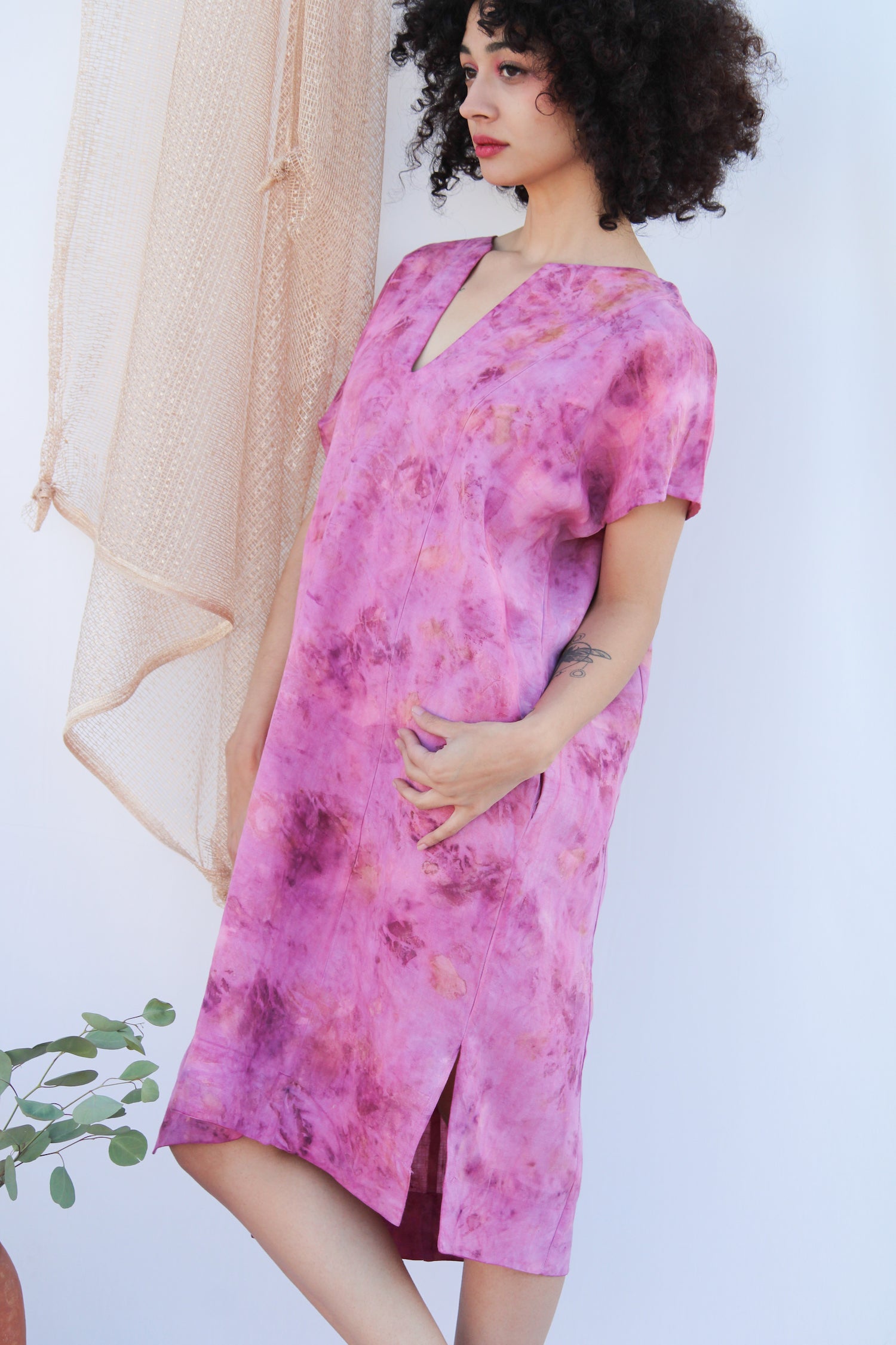 Huipil Dress (Flower Print)  / ONE SIZE